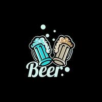 diseño logo cerveza vector ilustración