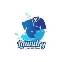 diseño logo lavandería vector ilustración