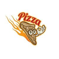 diseño logo mascota Pizza vector ilustración