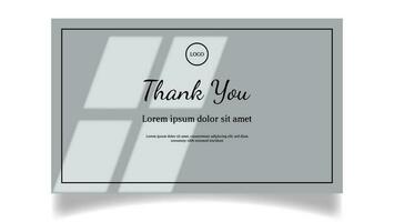 simple thank you card design vector with shadow overlay background