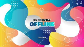 colorful offline banner design for streamers with abstract background vector