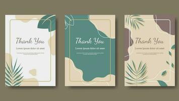 thank you cards set with pastel color. vector design