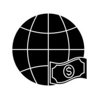 globe with money icon vector