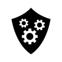 shield with cogwheels icon vector