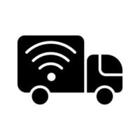 truck with wifi symbol vector