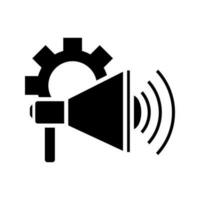 loudspeaker with gear icon vector