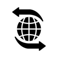 globe with arrows icon vector