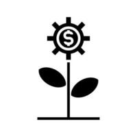 money plant with cogwheel icon vector