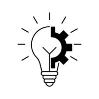 lightbulb with cogwheel icon vector