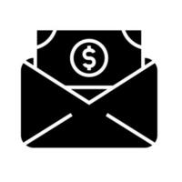 envelope with money icon vector
