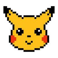 pikachu pixel art. 90s cartoon character vector