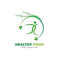 Healthy food logo design vector template