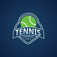 Tennis ball sports logo design vector illustration.
