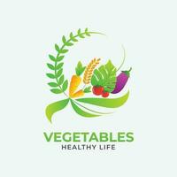 organic vegetable logo vector template