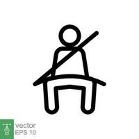 Seat belt icon. Simple outline style. Car seatbelt, drive safe, driver, passenger, security, safety concept. Thin line symbol. Vector illustration isolated on white background. EPS 10.