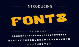 Colorful stylized font and alphabet vector