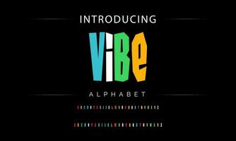 Funky colorful cartoon font type. Vector alphabet