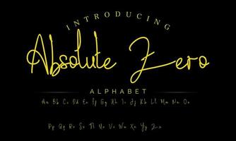 Lettering signature font isolated on grey background. brus style alphabet. Vector logo letters.