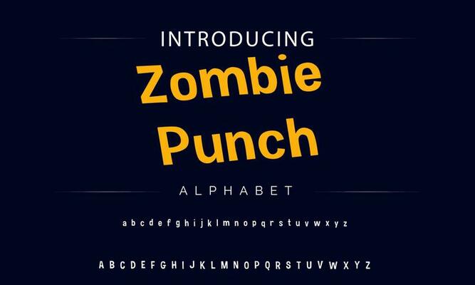 Colorful stylized font and alphabet
