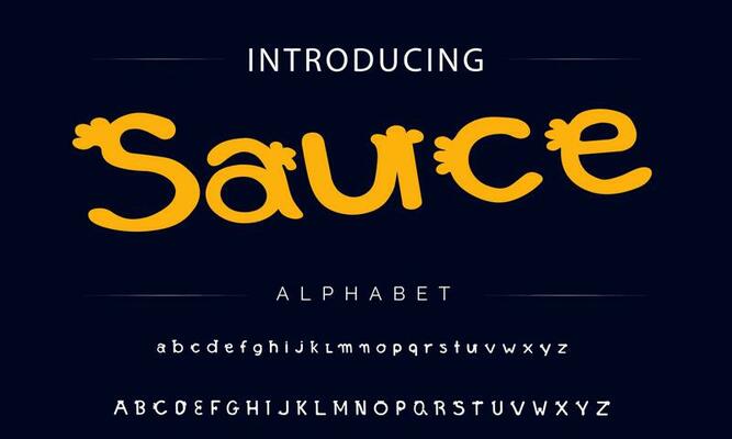 Colorful stylized font and alphabet
