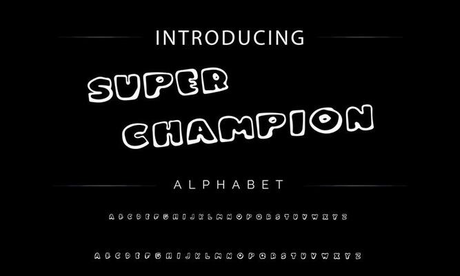Colorful stylized font and alphabet