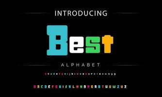 Funky colorful cartoon font type. Vector alphabet