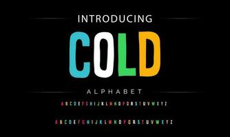 Funky colorful cartoon font type. Vector alphabet