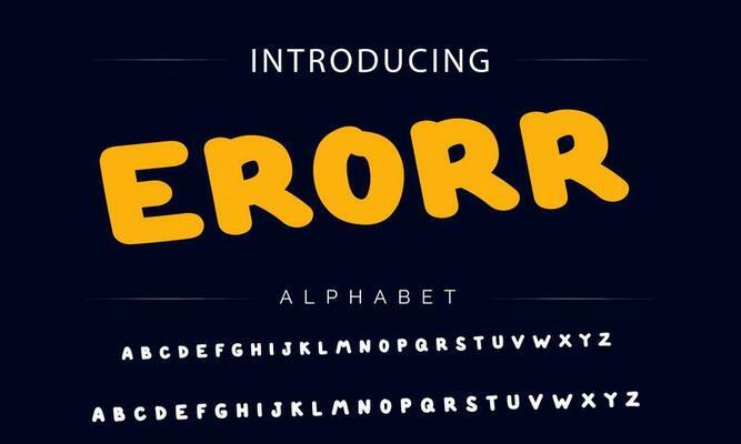 Colorful stylized font and alphabet