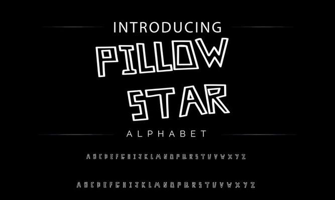 Colorful stylized font and alphabet