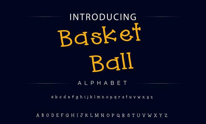 Colorful stylized font and alphabet