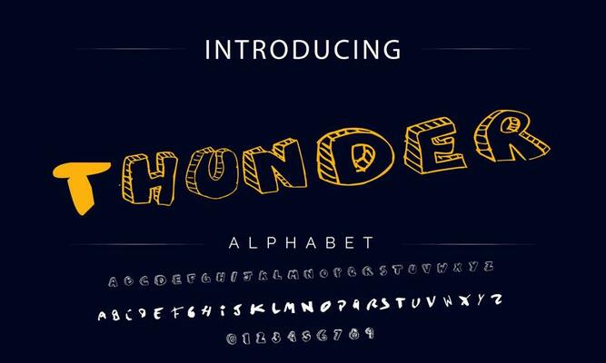 Colorful stylized font and alphabet