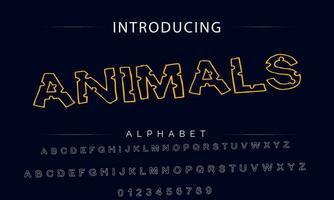 Colorful stylized font and alphabet vector