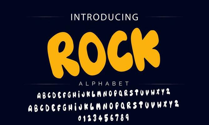 Colorful stylized font and alphabet