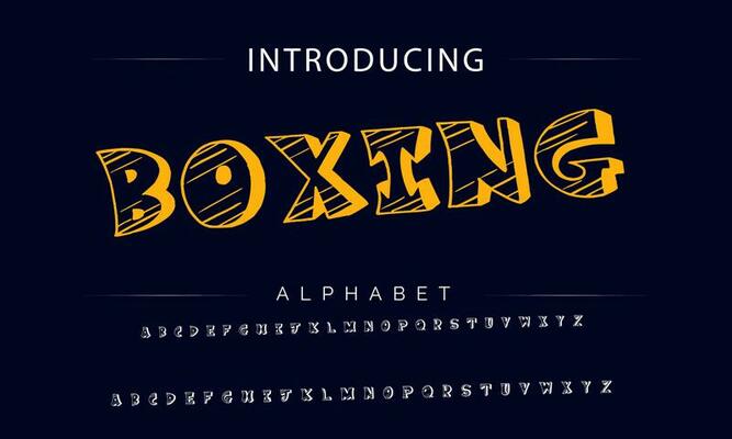 Colorful stylized font and alphabet