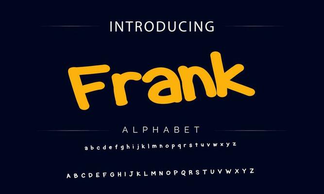 Colorful stylized font and alphabet