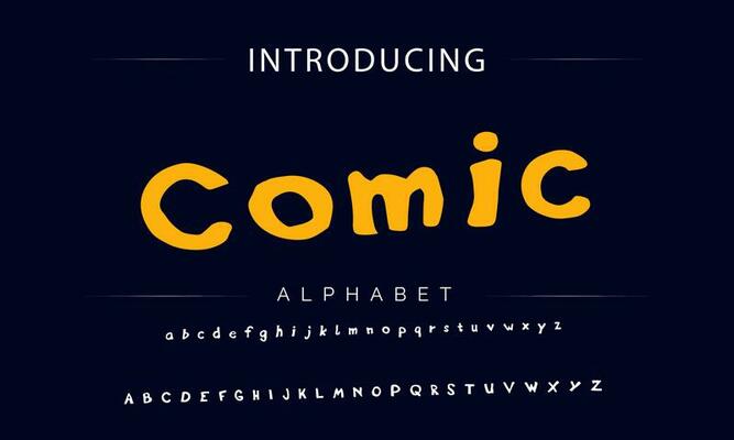 Colorful stylized font and alphabet