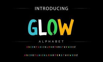 Funky colorful cartoon font type. Vector alphabet