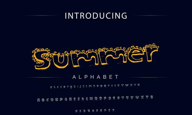 Colorful stylized font and alphabet