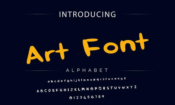 Colorful stylized font and alphabet