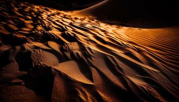 Sand dunes rippled in the arid heat generated by AI photo