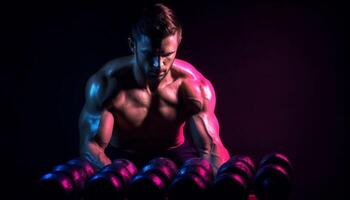 Methodical weight training builds muscular, healthy men generated by AI photo