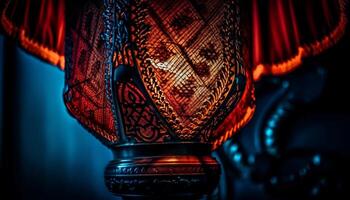 Bright old fashioned lantern, a symbol of spirituality generated by AI photo
