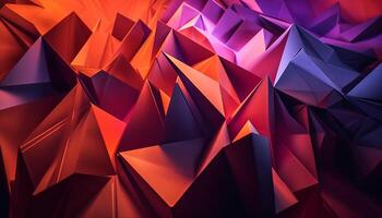 Colorful geometric patterns shine on abstract backdrop generated by AI photo