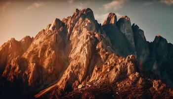 majestuoso montaña rango con tranquilo agua reflexión generado por ai foto