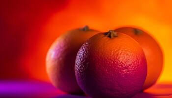 Juicy citrus fruit slice perfect for refreshing meal generated by AI photo