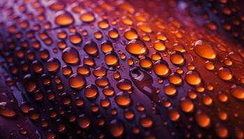 multi de colores gotas de lluvia en brillante coche ventana reflejar fondo generado por ai foto