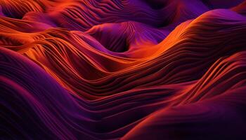 brillante púrpura arena dunas onda en movimiento generado por ai foto