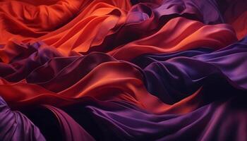 Smooth purple silk waves oozing luxury sensuality generated by AI photo