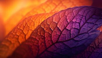 Vibrant autumn leaf shows nature organic beauty generated by AI photo