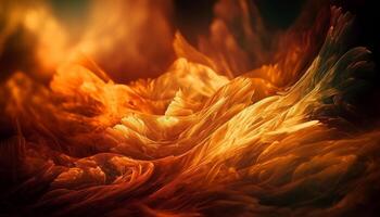 Glowing inferno igniting nature abstract fractal pattern generated by AI photo